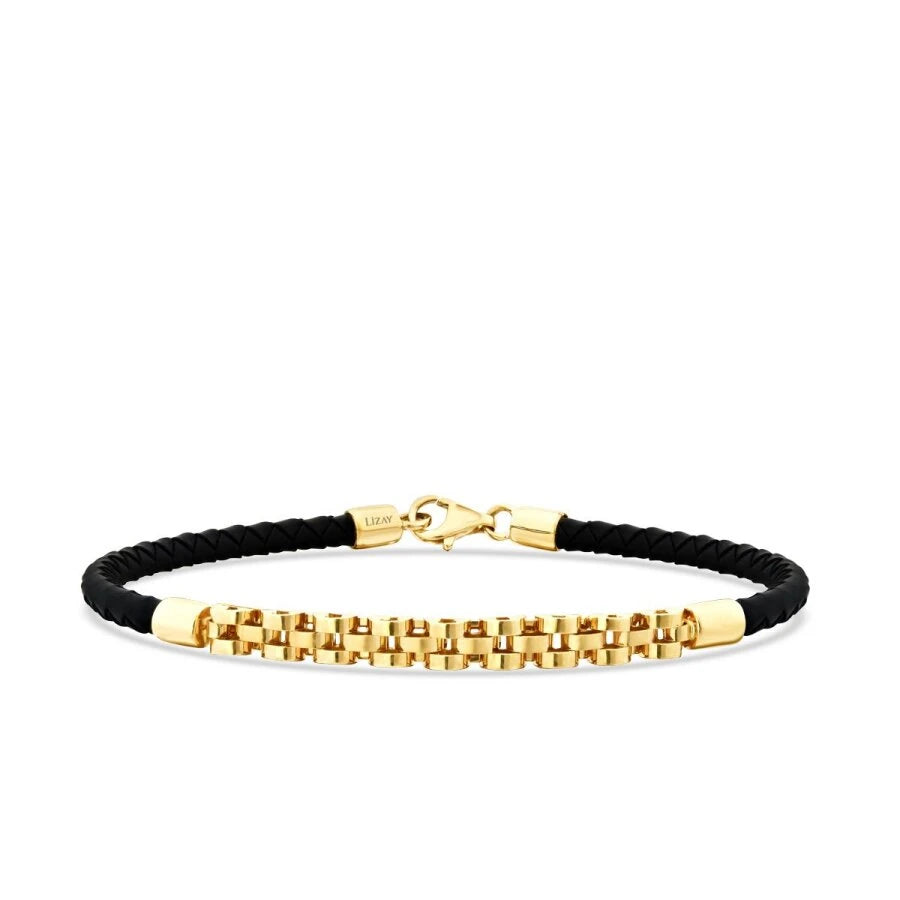 Gold Herren Armband mit geflochtener Kette