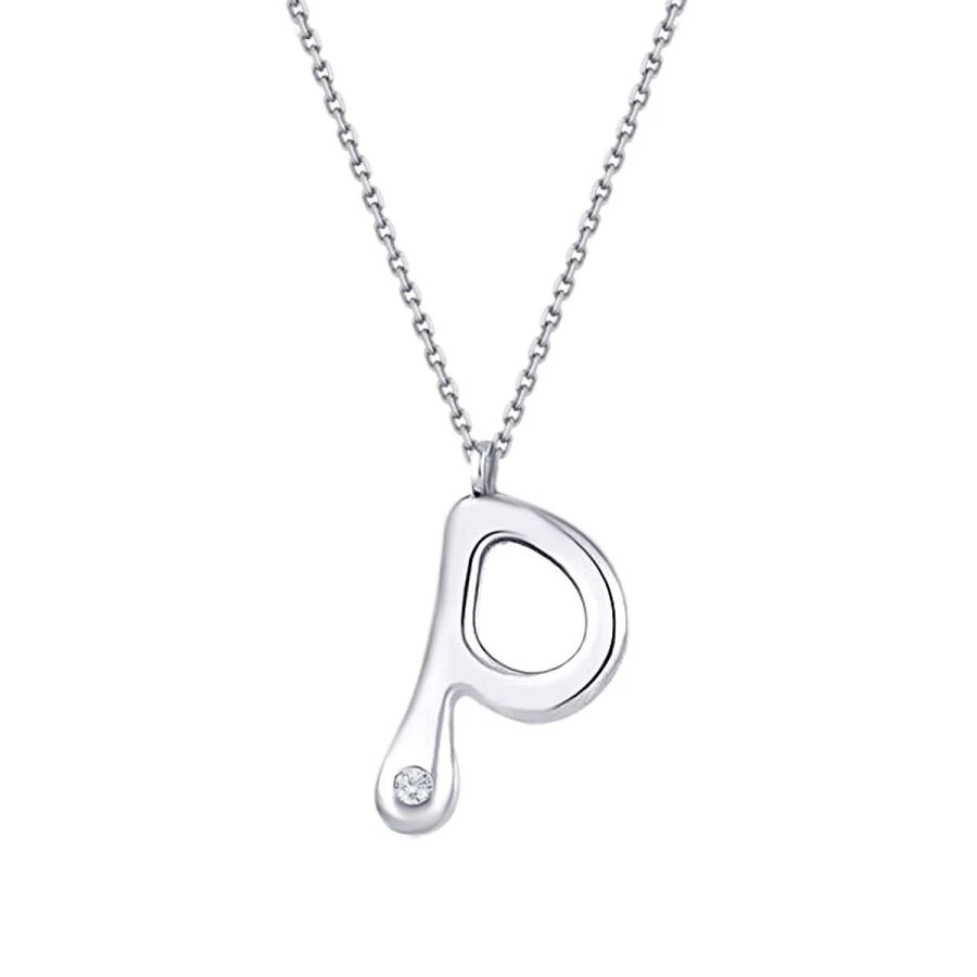 0.02 ct. Diamant P-Buchstabe Halskette