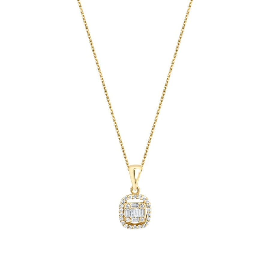 0.16 ct. Diamant Baguette Stein Halskette