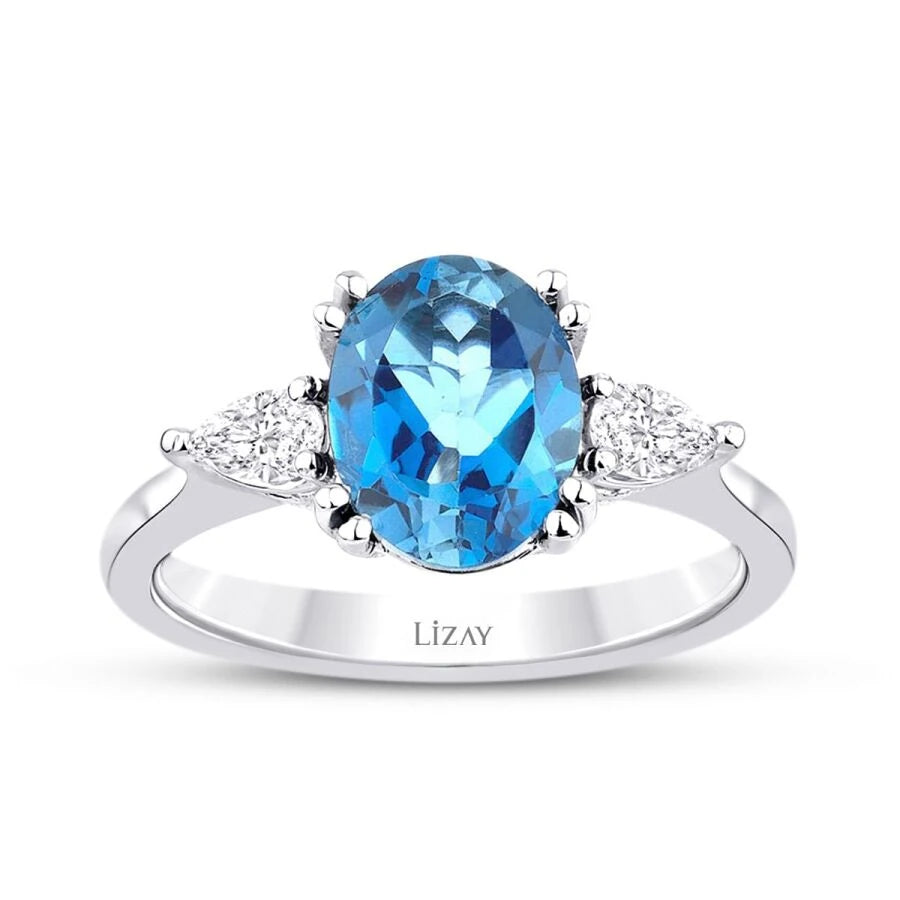 2.51 ct. Diamant Aquamarin Stein Ring