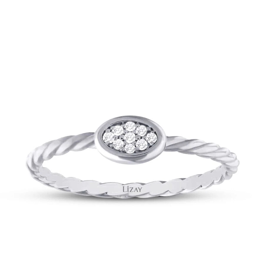 0.04 ct. Diamant Ring mit Twist-Design