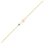 Gold Armband mit Herz und Böses-Perle