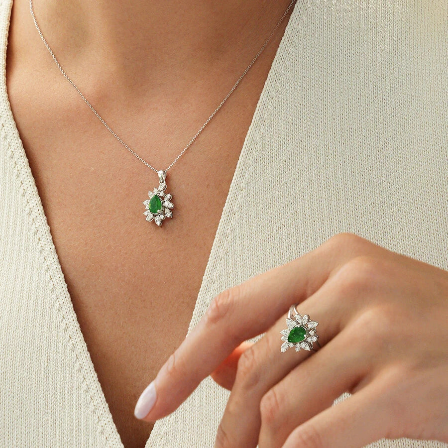 1.01 ct. Diamant Smaragd Ring