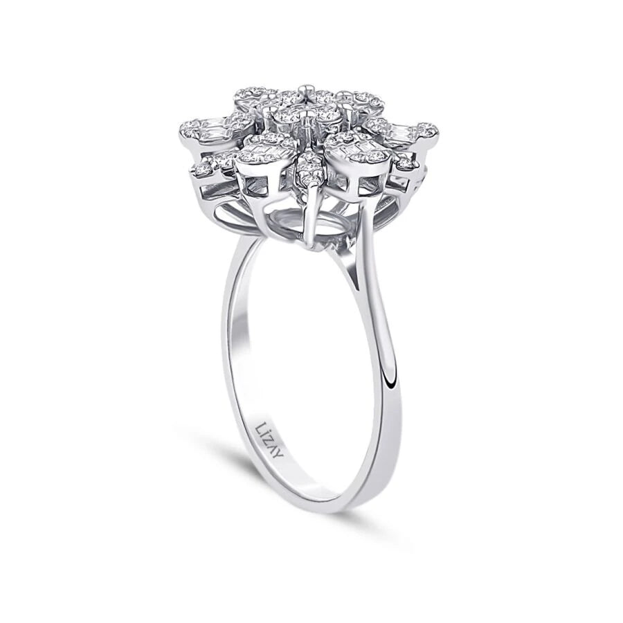 0.80 ct. Diamant Blumen Baguette Ring