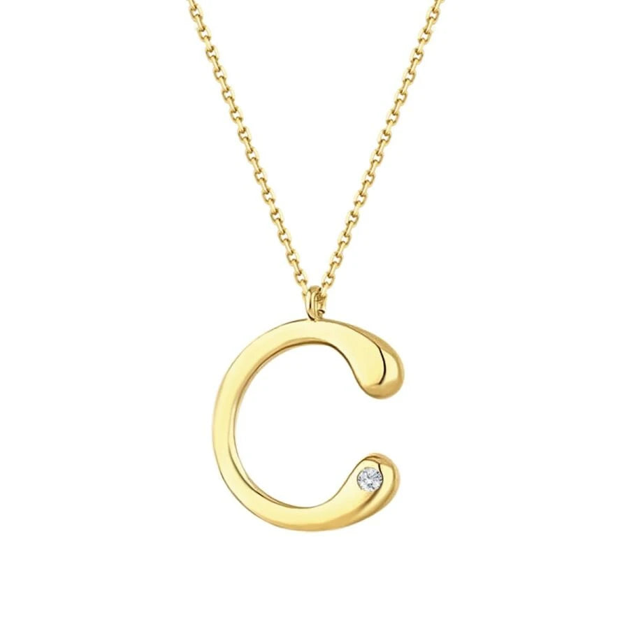 0.02 ct. Diamant C-Buchstabe Halskette
