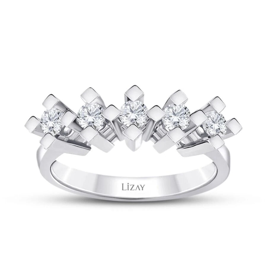 0.90 ct. Diamant Fünf-Stein Ring