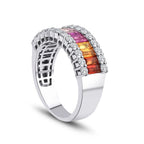 2.45 ct. Diamant Farbstein Halb-Eternity Ring