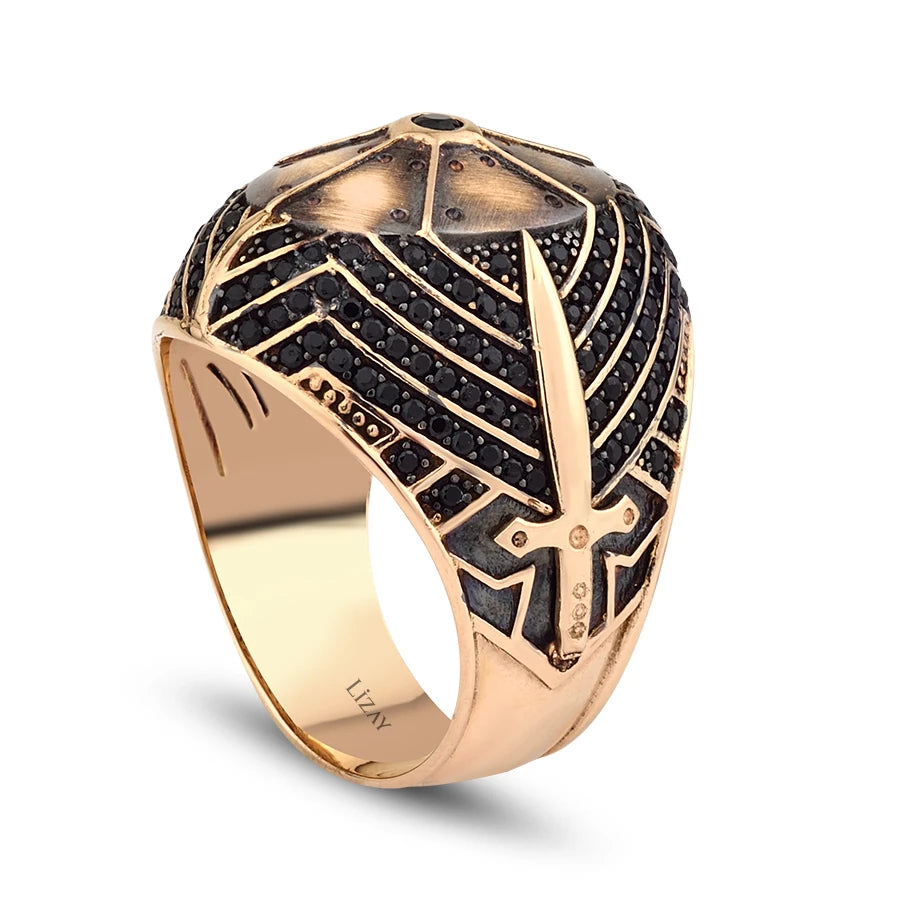 Gold Herren Ring mit Stein