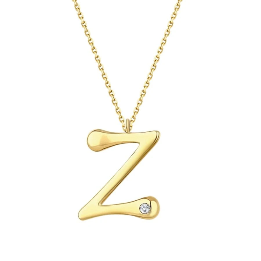 0.02 ct. Diamant Z-Buchstabe Halskette