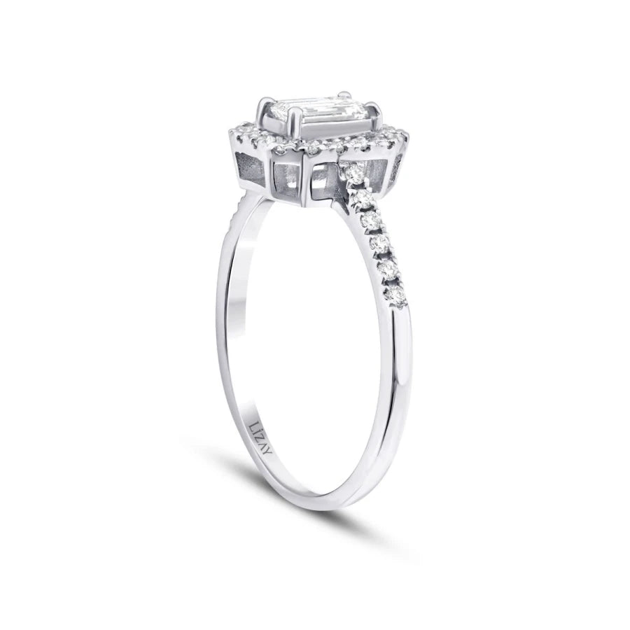 0.69 ct. Diamant Smaragd Ring