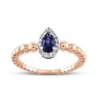 0.34 ct. Diamant Tropfen Saphir Ring