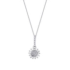0.14 ct. Diamant Blumen Baguette Halskette