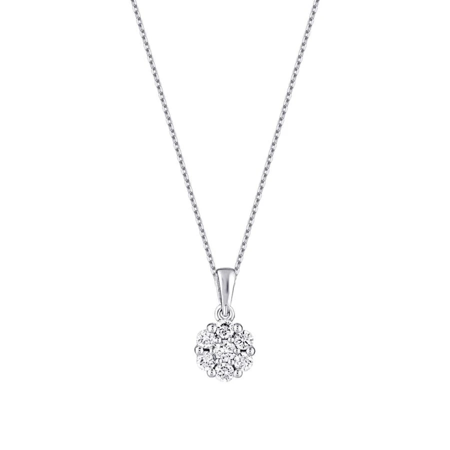 0.19 ct. Diamant Blumen Halskette
