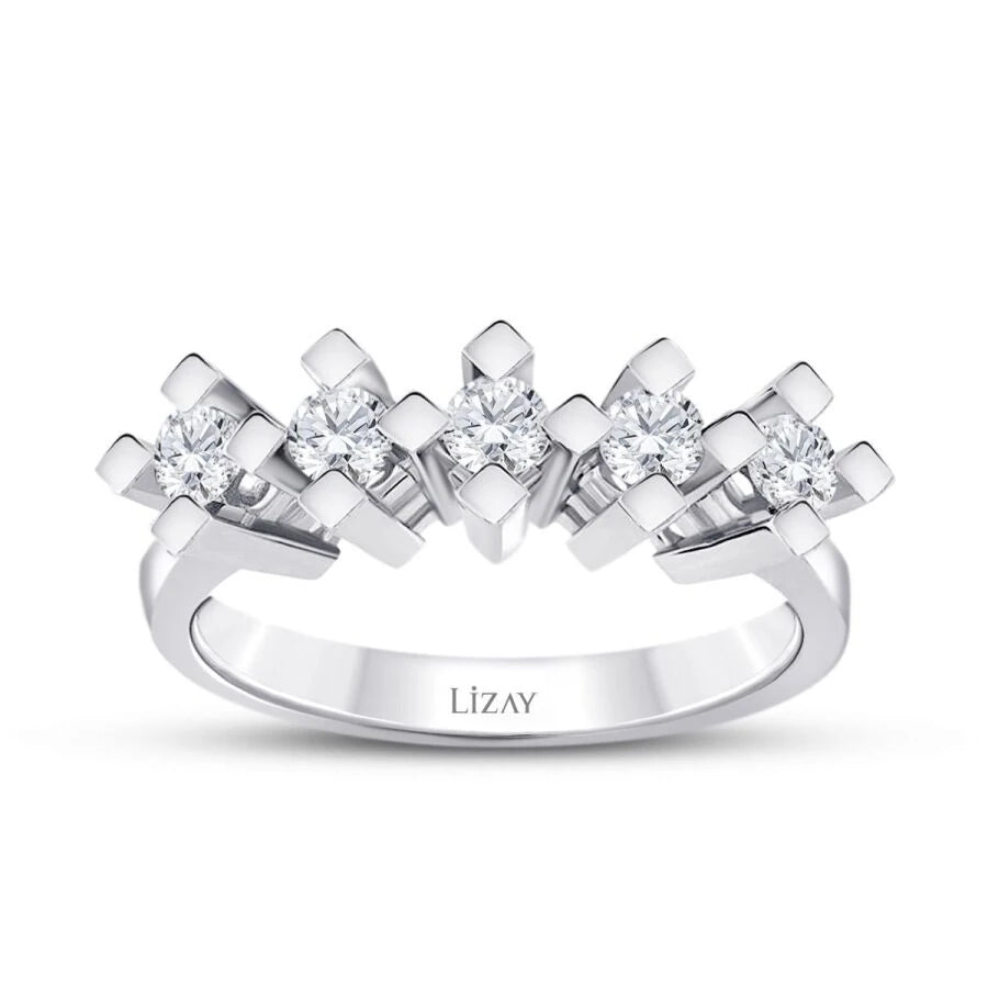 0.80 ct. Diamant Fünf-Stein Ring