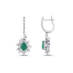 3.91 Karat Diamant Smaragd Set