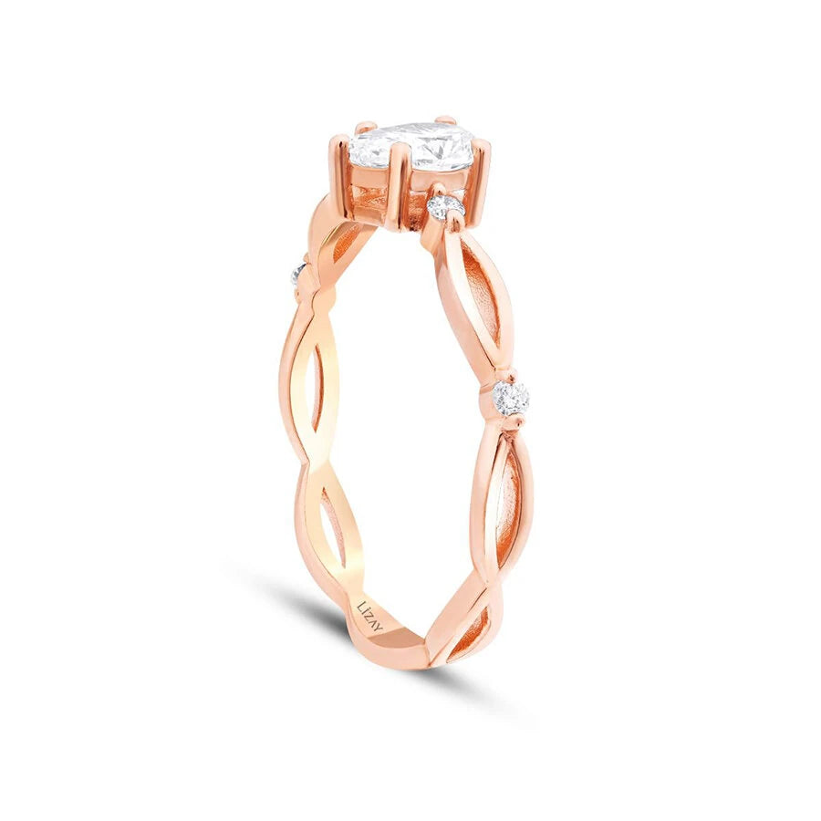 0.44 ct. Diamant Tropfen Solitär Verlobungsring