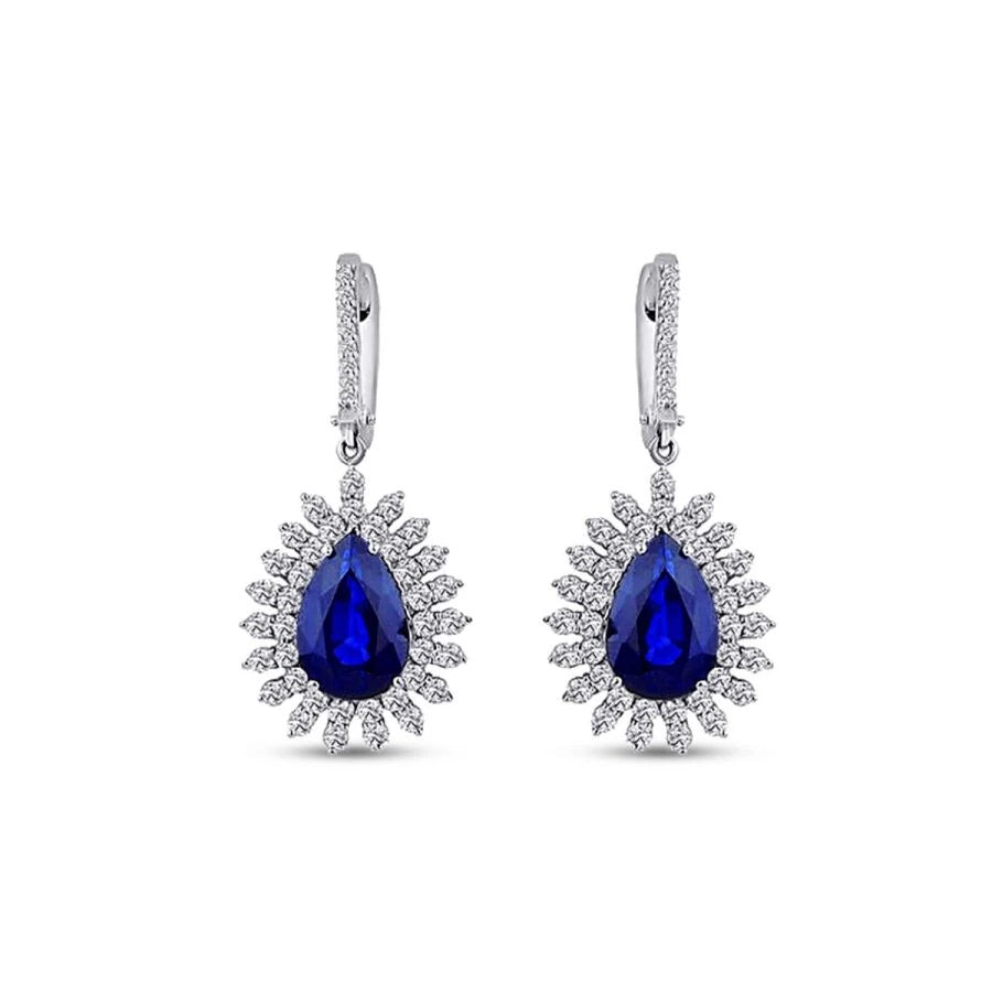 10.03 ct. Diamant Saphir Ohrringe