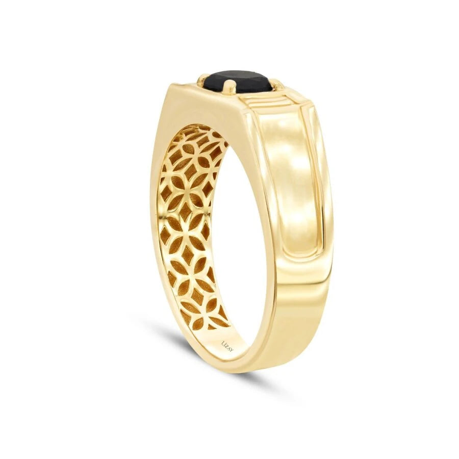 Gold Herren Ring mit schwarzem Stein