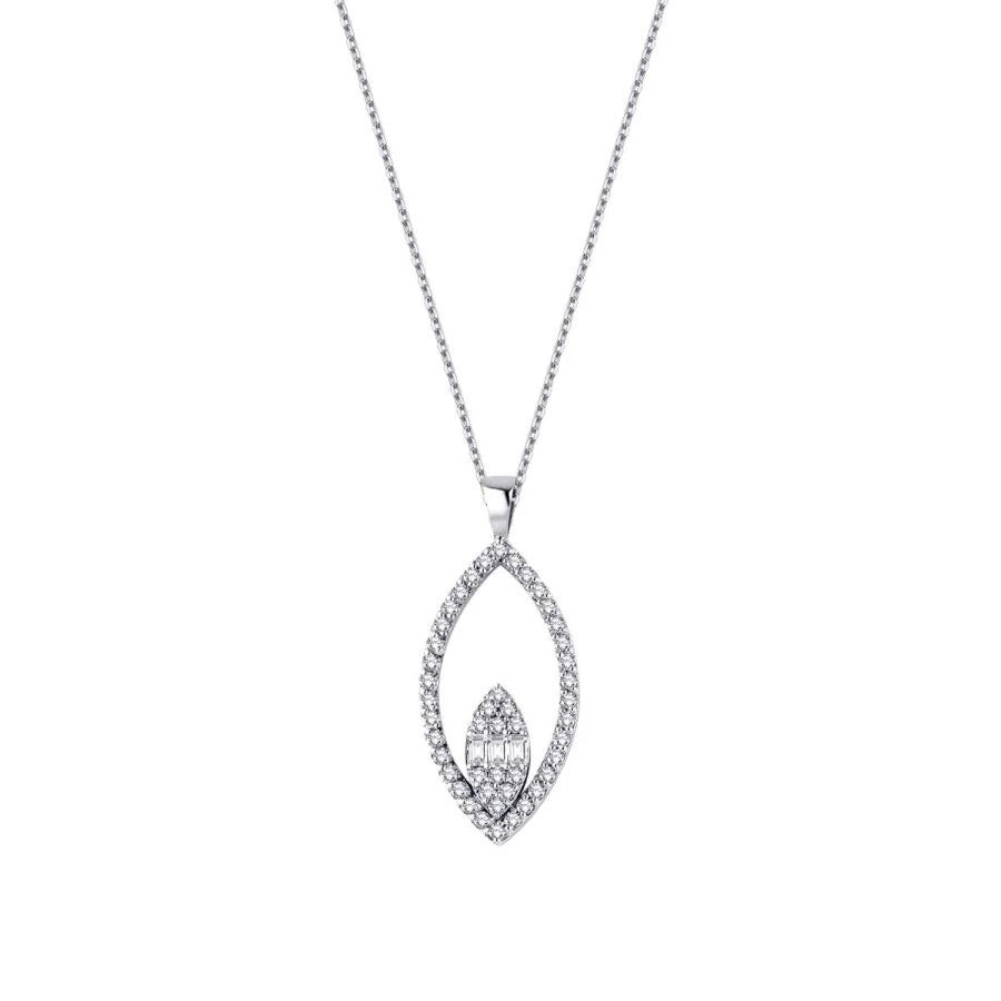 0.27 ct. Diamant Baguette Halskette