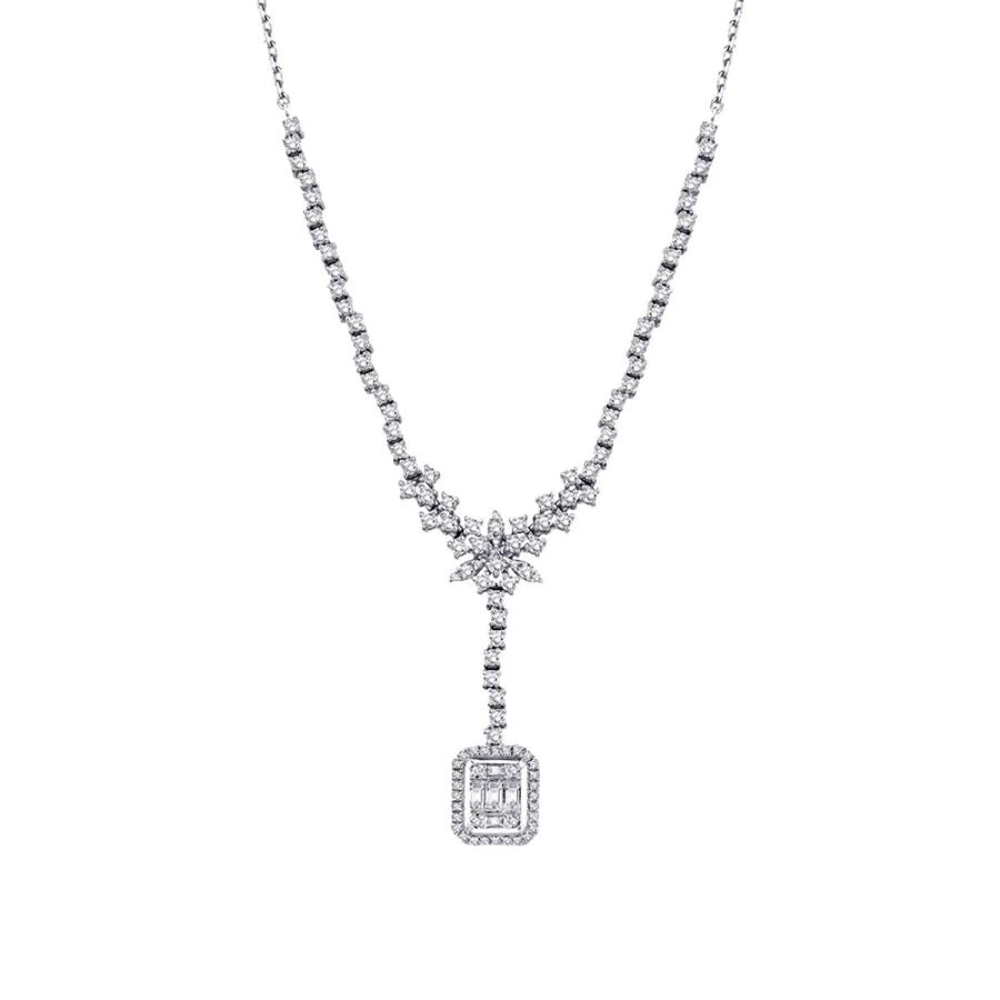 1.50 ct. Diamant Baguette Halskette