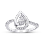 0.19 ct. Diamant Tropfen Baguette Ring
