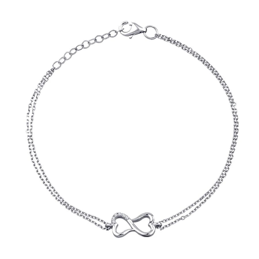0.03 ct. Diamant Herz Unendlichkeits Armband