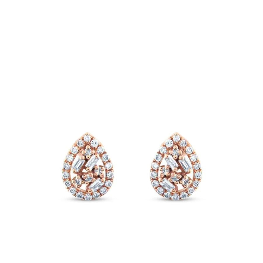 0.28 ct. Diamant Baguette Tropfen Ohrringe