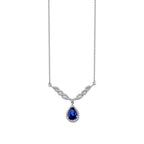 1.06 ct. Diamant Tropfen Saphir Halskette