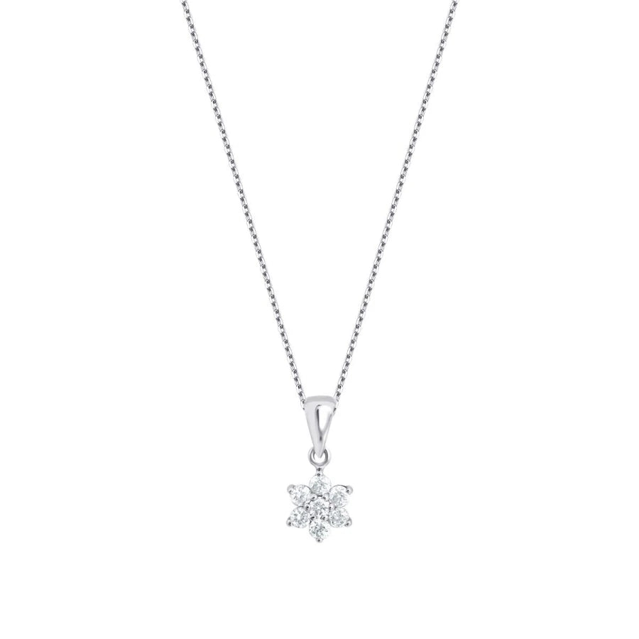 0.24 ct. Diamant Blumen Halskette