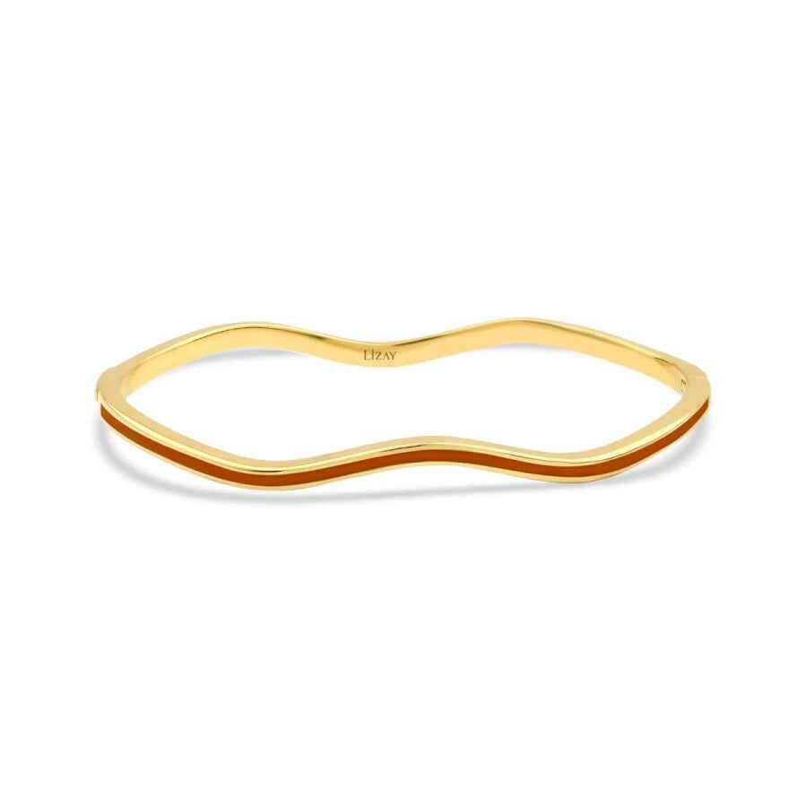 Gold Roter Emaille Armreif