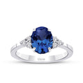 2.27 ct. Diamant Ovale Saphir Ring