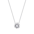 0.37 ct. Diamant Baguette Blumen Halskette