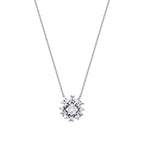 0.37 ct. Diamant Baguette Blumen Halskette