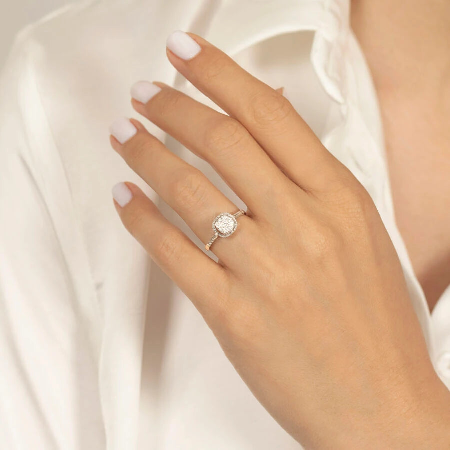 0.21 ct. Diamant Effekt Stein Ring