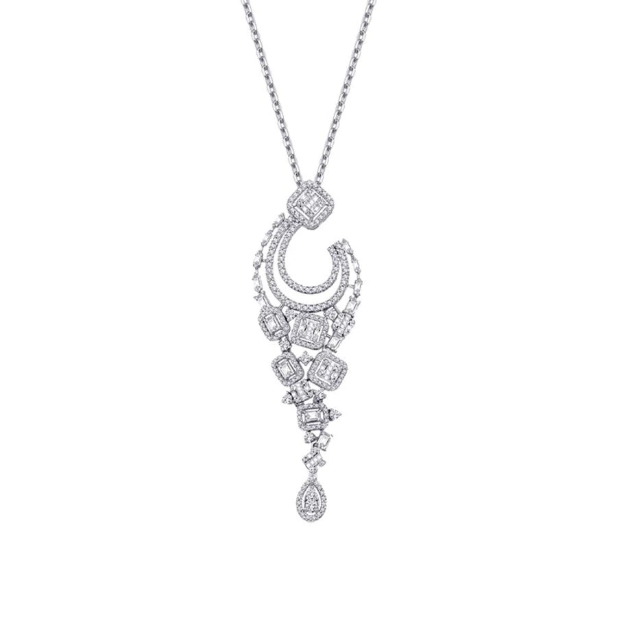 1.77 ct. Diamant Baguette Halskette