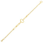 Gold Armband mit Herz und Kettendetail