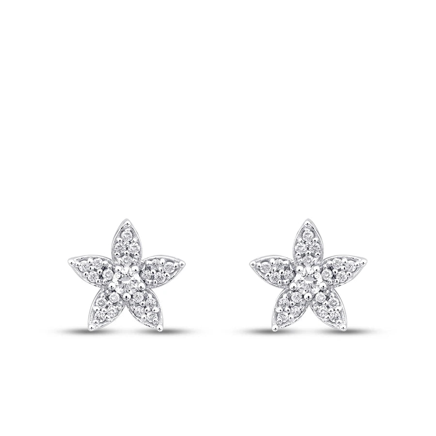 0.34 ct. Diamant Blumen Ohrringe