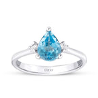 1.30 ct. Diamant Blauer Topas Ring