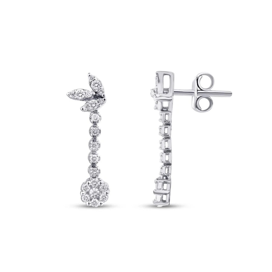0.52 ct. Diamant Blumen Ohrringe