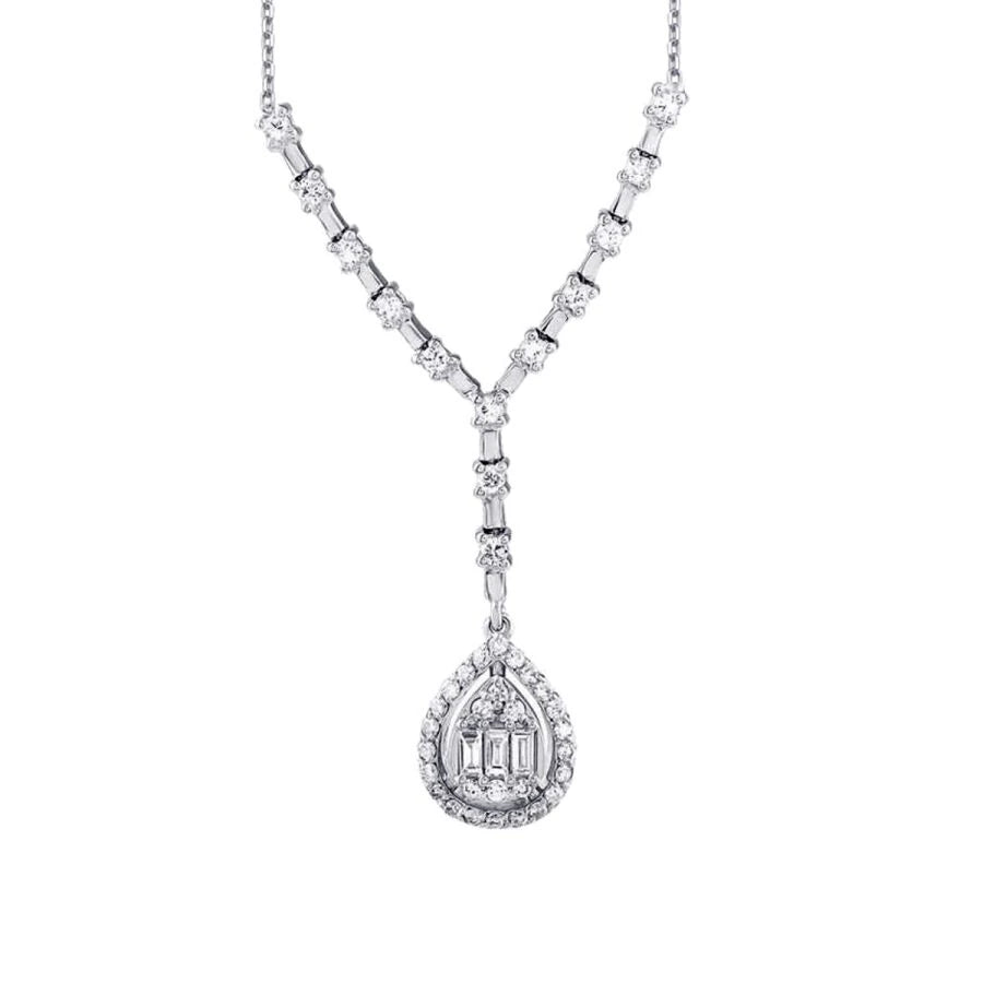 0.50 ct. Diamant Baguette Tropfen Halskette