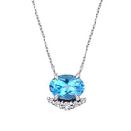 0.99 ct. Diamant Blauer Topas Halskette