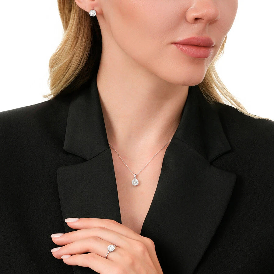 0.42 ct. Diamant Baguette Rund Ohrringe