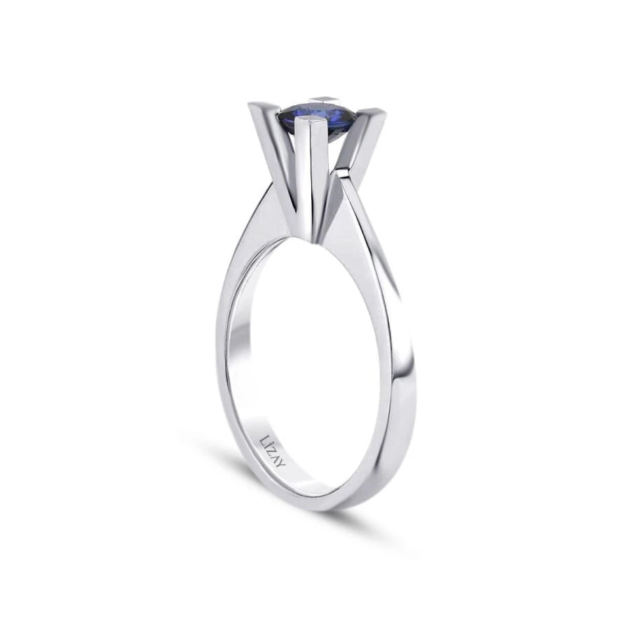 0.58 ct. Rund Solitär Saphir Verlobungsring