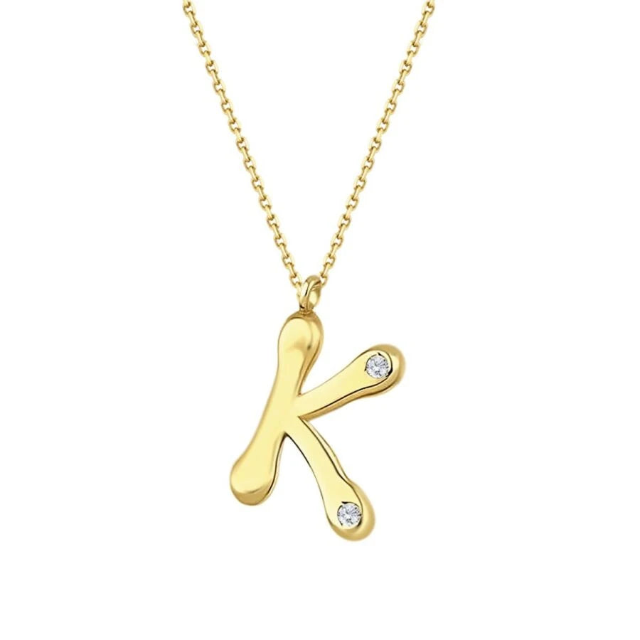 0.04 ct. Diamant K-Buchstabe Halskette