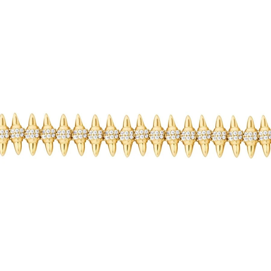 Gold Armband mit Stein und Nageldesign
