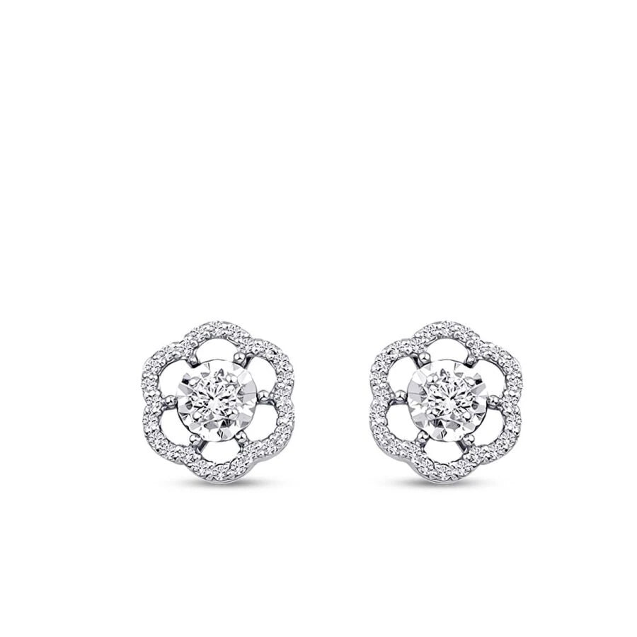 0.29 ct. Diamant Blumen ohrringe