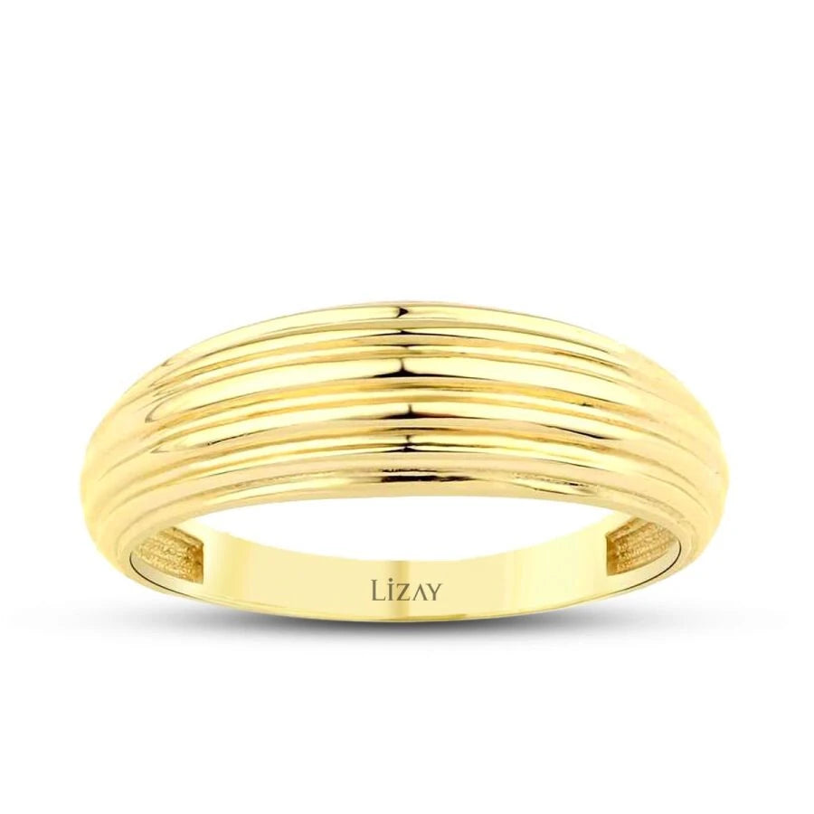 Gold Ring mit Linienmuster
