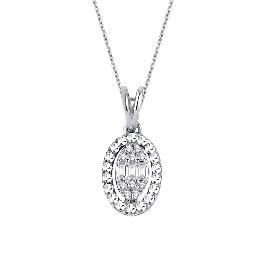 0.06 ct. Diamant Baguette Halskette