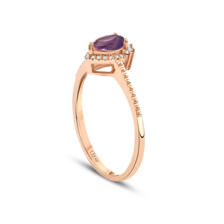 0.43 ct. Diamant Amethyst Ring