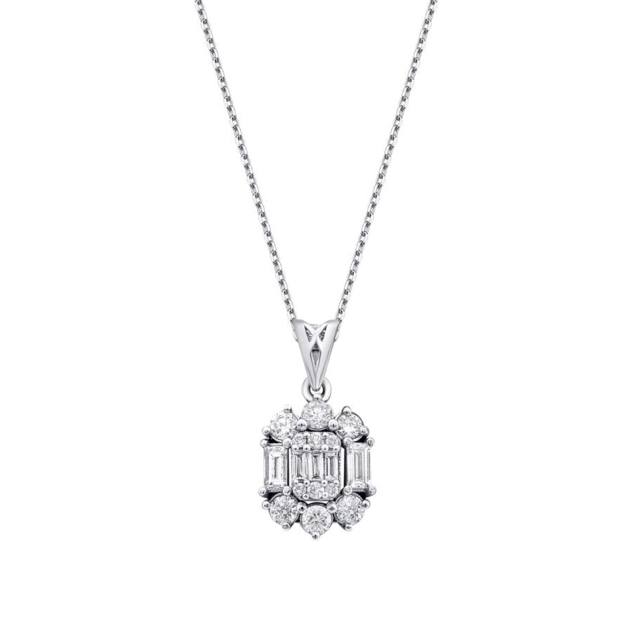0.49 ct. Diamant Baguette Halskette
